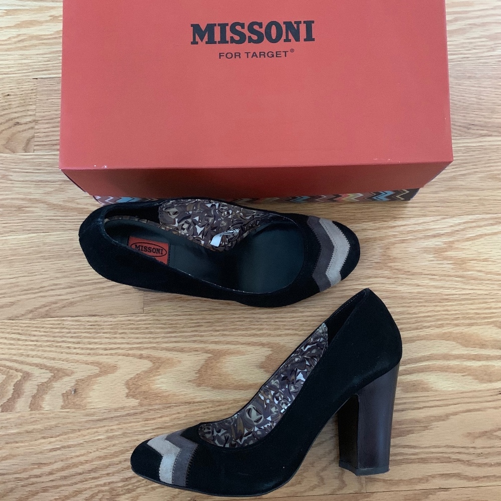 Missoni Target Block Heel Suede Pumps (8)